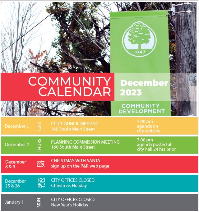 December 2023 Community Calendar