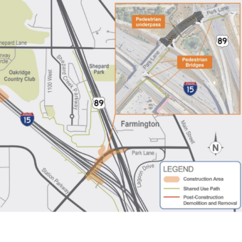 Construction of I-15 Shepard Lane Interchange Map
