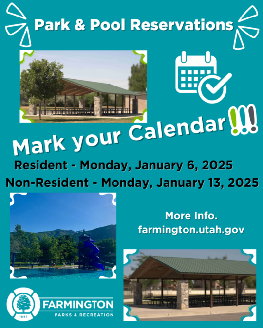 Park and Pool Reservations open January 6th