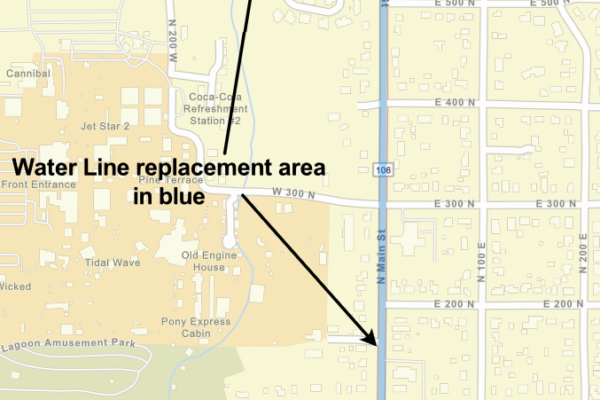 Map of Water Line Replacement Area