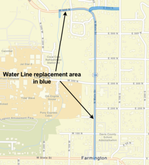 Map of Water Line Replacement Area