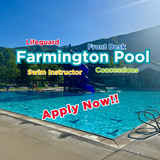 Farmington Pool Now Hiring for lifeguards, front desk, swim instructors and concessions