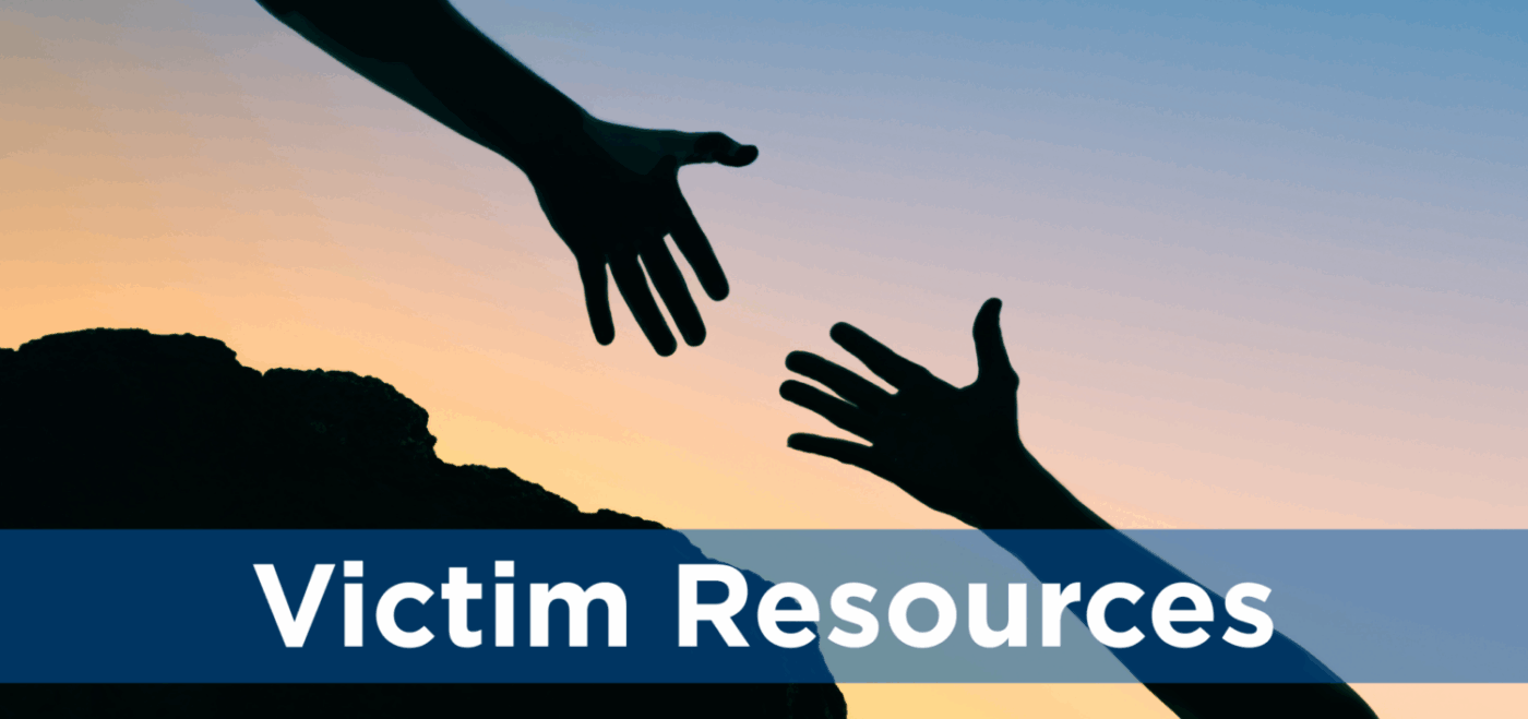 Victim Resources, hands reaching toward each other