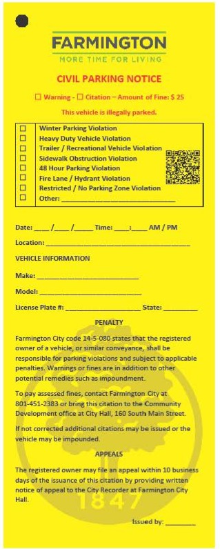 Civil Parking Notice
